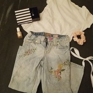 Girls boot cut jeans.